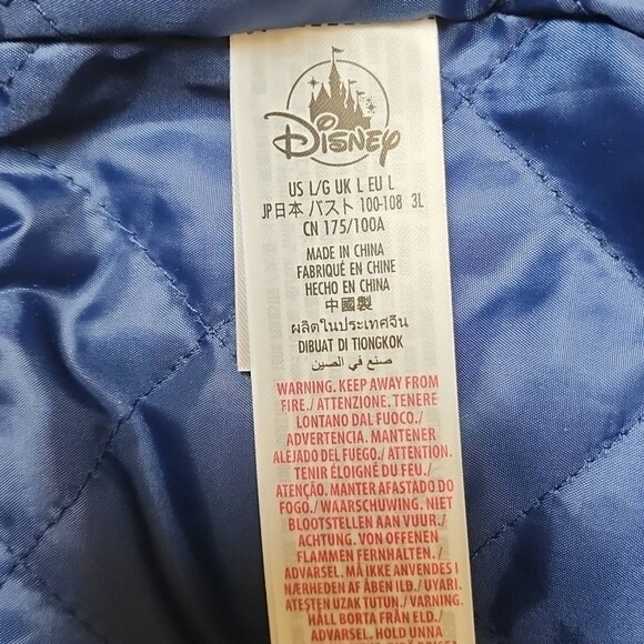 Walt Disney World 50th Anniversary Blue Satin Bomber Jacket Size L - Picture 8 of 10